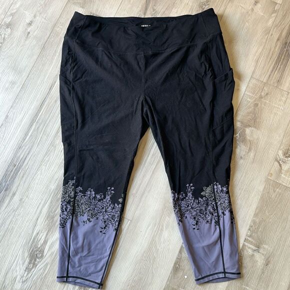 Torrid dark rose, purple and black yoga pants, size 4 - Picture 3 of 7